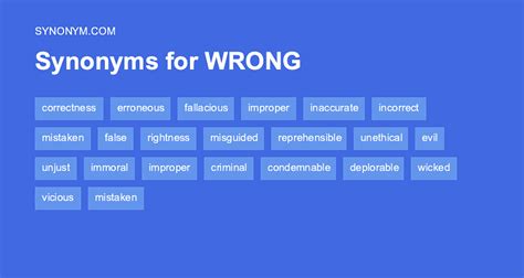 Find 548 words and phrases for wrongness, a noun that means the state of being incorrect, inappropriate, or immoral. . Wrongness synonym